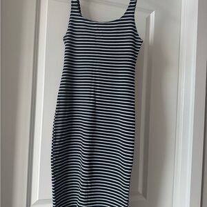 Zara Monochrome Striped Midi Dress
